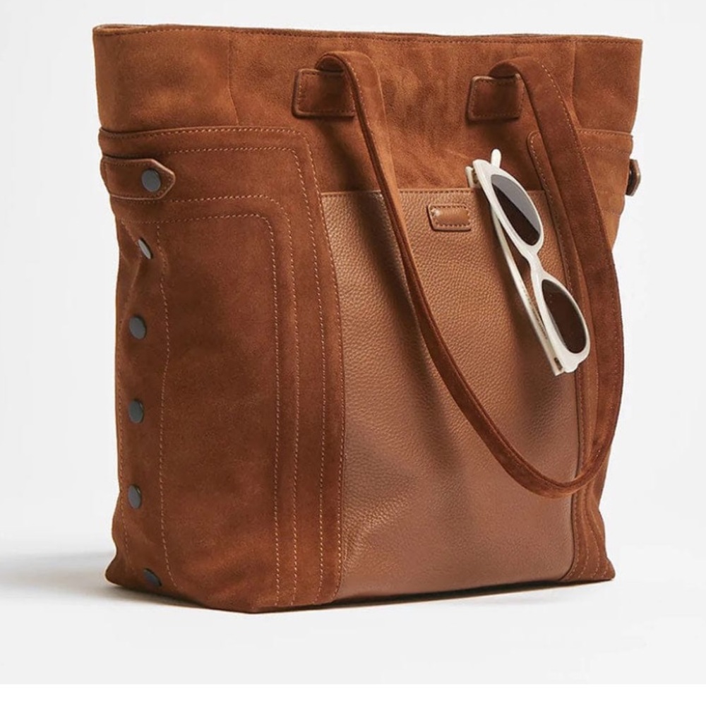 HAMMITT OTIS TOTE in MAHOGANY SUEDE NWT